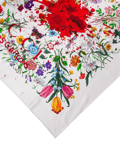 Gucci x COMME des GARÇONS Flora CDG Silk Scarf w/ Tags.